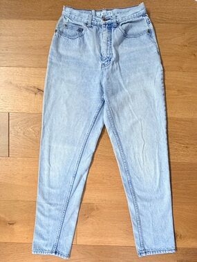 VTG LA Blues High Rise Mom Jeans  Light Wash Classic Sz 8 Long 100% Cotton 90s